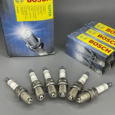 BOSCH OE Yttrium Spark Plug F8DC4 6pcs For Mercedes-Benz W124 R129 W140 W210 - Image 1 of 3