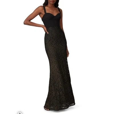 Vestido largo de encaje negro Dress the Population Lorena sin mangas de noche talla L Foto 1 de 4