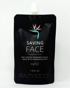 Beauty Society Saving Face Anti-Aging schäumende Gesichtsmaske BTX NACHFÜLLUNG 1,76 flüssige Unzen - Bild 1 von 2