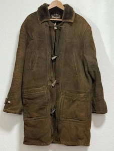 Abrigo de gamuza vintage Neiman Marcus para hombre talla 52 forrado en piel de oveja hecho en Italia - Imagen 1 de 7