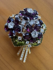 NOLAN MILLER Spilla Bouquet Cristallo Viola Viola Cristallo Boutonnière - Foto 1 di 11