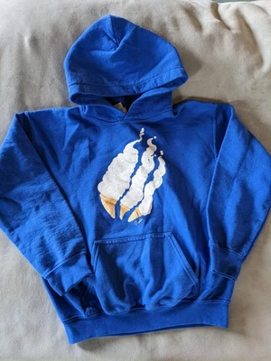 Preston PLAYZ Blue Hoodie Boys Size Medium Sprinkle Ice Cream Flames - Image 1 of 3