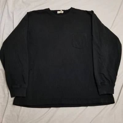 Vintage J Crew Oarsman T Shirt Mens Large Black Long Sleeve Crewneck Pocket Tee - Image 1 of 4