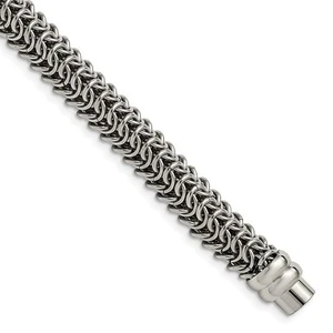 Stainless Steel Polished Fancy Link 8.25in Bracelet - Picture 1 of 6