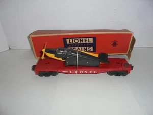LIONEL 6800 AIRPLANE TRAIN FLAT CAR WITH ORIGINAL BOX VINTAGE POST WAR O GAUGE - Picture 1 of 6