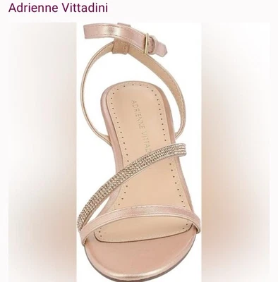 ADRIENNE VITTADINI NUEVO Sandalias de vestir de cuña con tiras de carolee champán 7 para mujer Foto 1 de 2