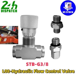 1PCS For Mini Excavator 3/8" L08 - Hydraulic Flow Control Valve US - Picture 1 of 7