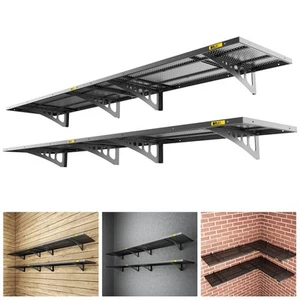 4-Pack 1.64x4ft Adjustable Rail Type Wall Shelves Garage Storage Racks, Suita... - Picture 1 of 7