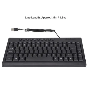 Mini Keyboard Home Office Desktop Computer Laptop 95 Keys Black Mini Wired USB - Picture 1 of 29