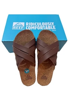 Reef Women’s Sandals Kaia Cross Nutmeg Comfort Lightweight Slide Sandal, Size 7 - Picture 1 of 4