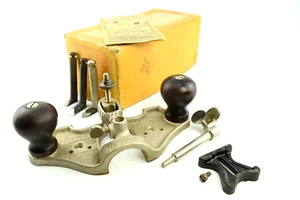 Aereo router vintage Stanley n. 71, COMPLETO - 3 taglierine recinzione, arresto profondità e scatola - Foto 1 di 8