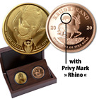 Goldmünzen Big Five Nashorn + Krügerrand Satz (3.) Südafrika 2020 - 2 x 1 Oz PP