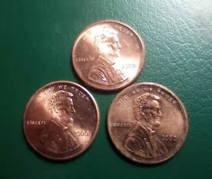 3 Broadstruck Lincoln Cent error coins Dirty/Stained Broadstrike (I) - Picture 1 of 11