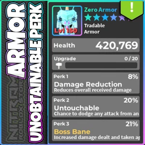 Roblox World Zero - VENTAJA INALCANZABLE - ARMADURA CERO - BOSS 21 - Imagen 1 de 1