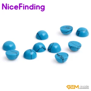 Flatback Blue Turquoise CAB Cabochon Beads Ring Pendant For Jewelry Making 5Pcs - Picture 1 of 39