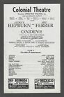 Audrey Hepburn "ONDINE" Mel Ferrer / Marian Seldes 1954 Boston Tryout Broadside