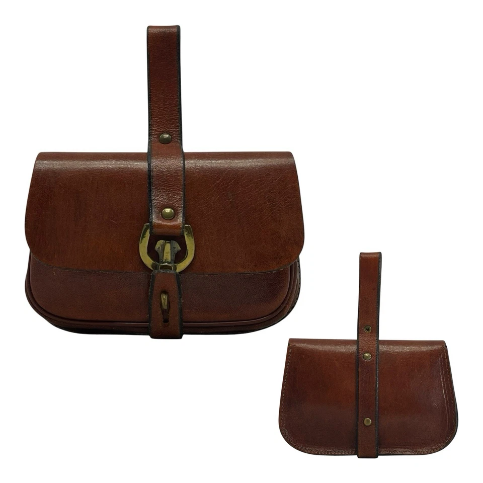 Bolso Cinturón Cuero ETIENNE AIGNER Vintage Años 60 70 Tarjeta Billetera Bolso Hecho a Mano RARO Foto 1 de 4