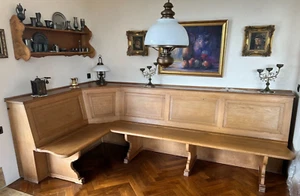Antike Bauernhaus Landhaus Eckbank (Einbau Vintage) Massivholz Eiche 163/290 cm - Bild 1 von 14