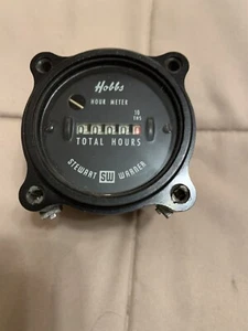 24V Hobbs Meter ,Stewart Warner , Aviation Hour Meter, Shows 0000 Hours, Vintage - Picture 1 of 3