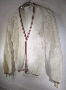 Vtg 50s Cardigan Knit Sweater Bloomingdales Men's MEDIUM  - Picture 1 of 8