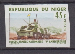 1966 NIGER #177 MILITARY TANK ARMED FORCES Imperf Proof MNH - Picture 1 of 2