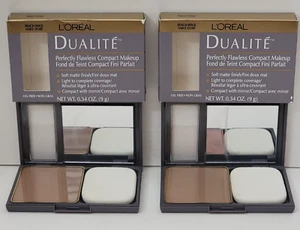 2 pk L'OREAL DUALITE Perfectly Flawless Compact Makeup 0.34 oz BEACH BEIGE - Picture 1 of 4