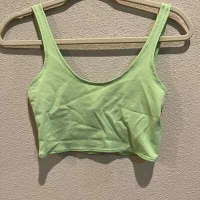 Topshop Crop Top Tank Top Sleeveless Casual Green Petite Size 4 - Image 1 of 4
