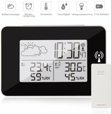 Funk Wetterstation Außensensor Funkuhr Thermometer Hygrometer Funkwetterstation - Bild 1 von 4
