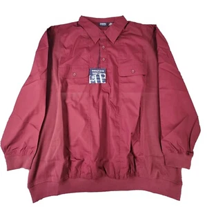 Harbor Bay Easy-Care Shirt Mens 3XL Maroon Burgundy Long Sleeve Pullover Button - Picture 1 of 12