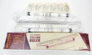 6A Old Stock 6 In 1 Automatic Rolling Ruler Set Of 2 Boxed NEW! - Bild 1 von 3
