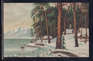 Cartolina Norvegia Norge Wintermorgan illustratore Max Muller XR22 - Picture 1 of 1