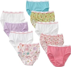 New with Tags Hanes Girls' No Ride Up Cotton Tagless Brief Panties 9-Pack Size 4 - Picture 1 of 2