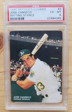 1990 Mothers Cookies Jose Canseco #3 Unopened Oakland🌌 Athletics Psa Low Pop🍡