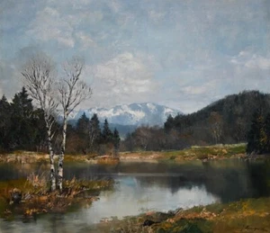 Josef Burger *1887 Öl-Gemälde Impressionismus Jugendstil süddeutsche Landschaft - Bild 1 von 1