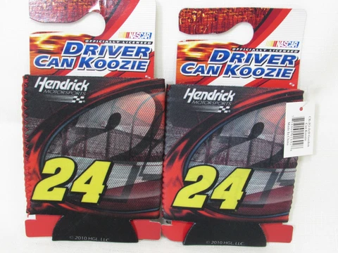 2X Jeff Gordon #24 Hendrick Motorsports Can Cooler Koozie NASCAR LOT Cover