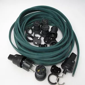 Illu Lichterkette 10 Meter 30 Fassungen E 27 Party Garten Licht dunkelgrünes Kab - Bild 1 von 1
