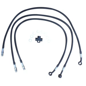 Stahlflex / Brems- Leitung vorne schwarz +3 Zoll 7,5cm Quad Yamaha YFM 700R TÜV - Bild 1 von 1
