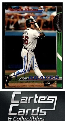 Melvin Nieves 1993  Stadium Club Atlanta Braves #28 TTM/IP Signed Autographed - Image 1 of 2
