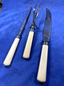 Juego de cubiertos antiguos Landers, Frary & Clark, Aetna Works ~ cuchillo, tenedor - Imagen 1 de 18