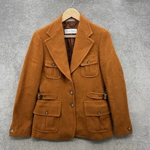 Max Mara Jacket Womens Size UK 16 Orange Alpaca Wool Utility Field Country - Picture 1 of 15