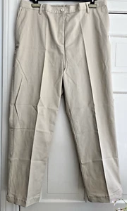 NWT Lands End Outfitters Women’s 16 Khaki Straight Leg Pants Cotton Blend - Picture 1 of 10
