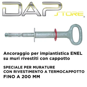 Ancoraggio per impiantistica ENEL su muri rivestiti con cappotto spessore 200 mm - Foto 1 di 1