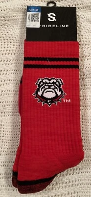 Strideline NCAA University Of Georgia Bulldogs Premium Crew Socks Red CFP - Image 1 of 2