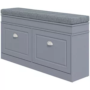 Shoe Storage Bench with Storage Drawers Entryway Ottoman Padded Cushion Seat - Picture 1 of 9