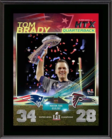 Tom Brady NE Patriots 10.5'' x 13'' SB LI Champs Plaque - Fanatics Authentic Cover