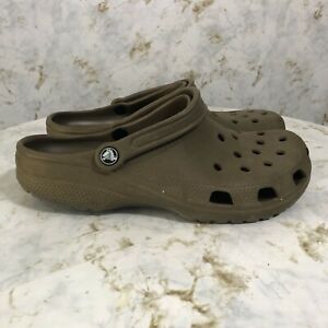 Crocs Classic Men's Size 10 Shoes Brown Slides Slip On Casual Comfort Sandals