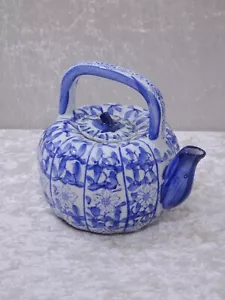wY2DGn - Forme de Citrouille Design Porcelaine Théière - Chine - Blanc Bleu - - Bild 1 von 5