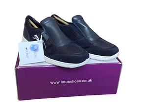 Stressless by Lotus Sian Women's Casual Trainers Leather Navy Size 6 - Picture 1 of 11