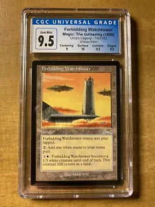 MTG✨FORBIDDING WATCHTOWER ✨Urza’s Legacy CGC 9.5 GEM MINT Uncommon 1999 Pop 1 ! - Picture 1 of 2