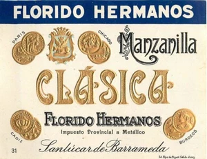 Etiqueta Licor de Vino Florido Hermanos Manzanilla Clasica Impuesto Provincial - Imagen 1 de 2